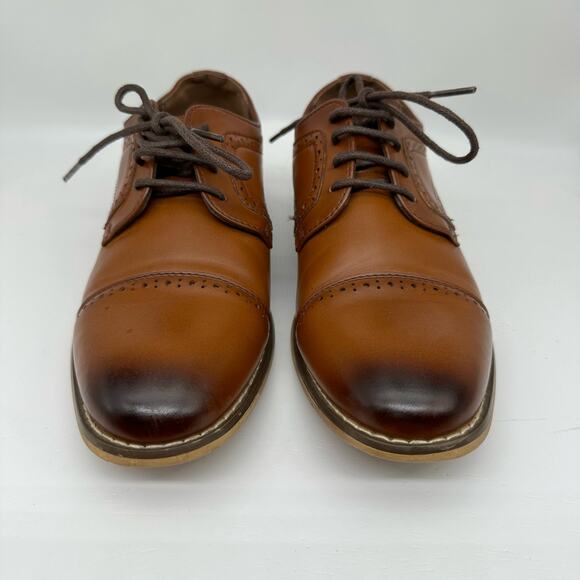 Stacy Adams Dickinson Cap-Toe Lace-up Oxford Cognac Brown Youth Boys Size 3 - Picture 7 of 16
